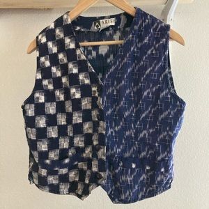 Asymmetrical Patterned Vintage Vest
